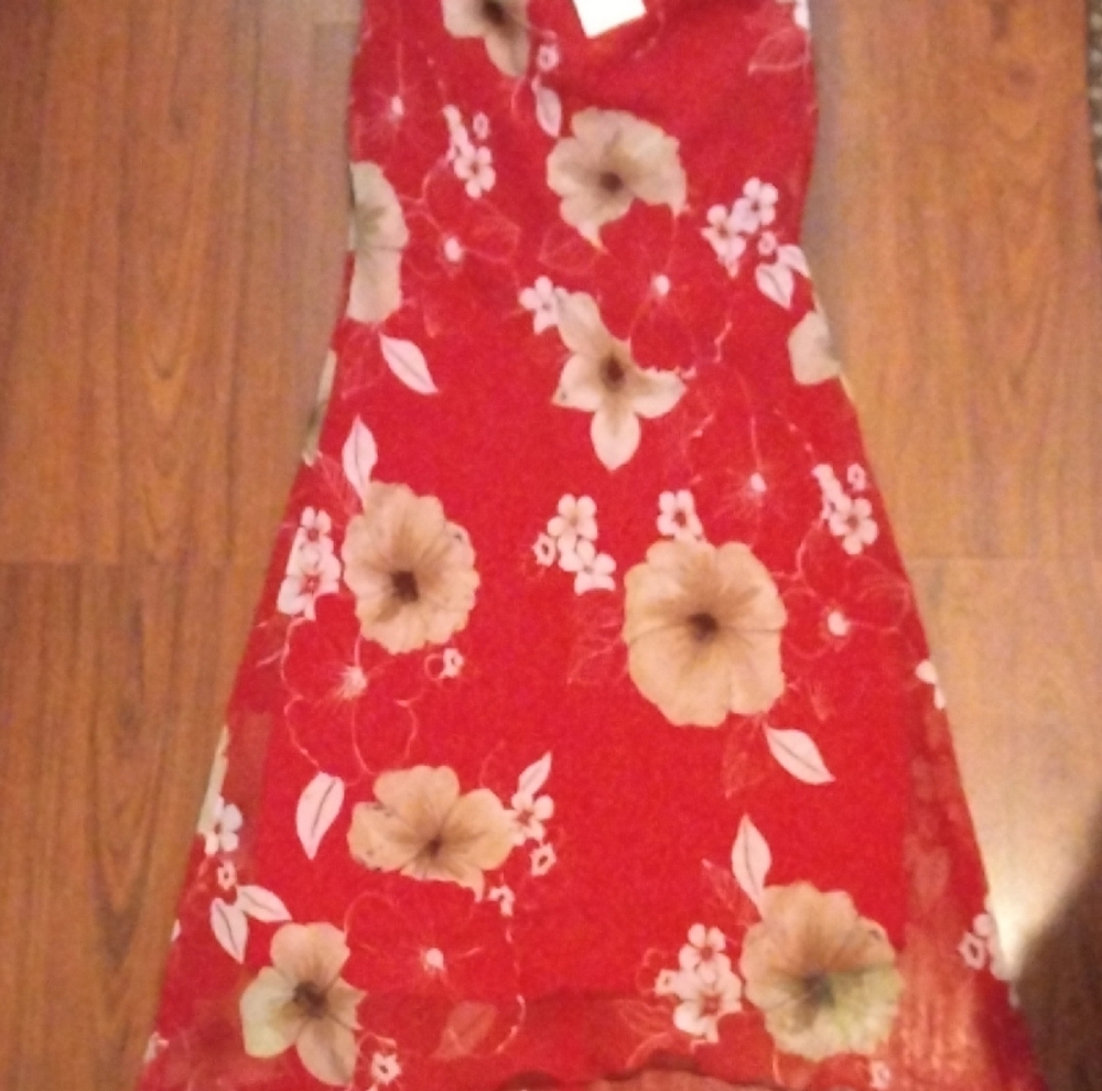 Floral Red Women's Dress
